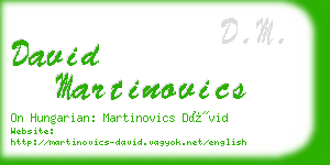 david martinovics business card
